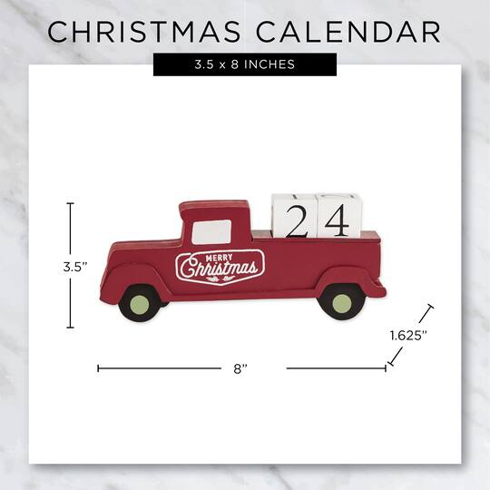 DII® Christmas Tree Truck Tabletop Block Calendar